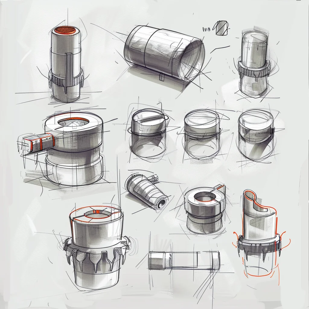 Turn-key prototyping sketches before sent to prototyping