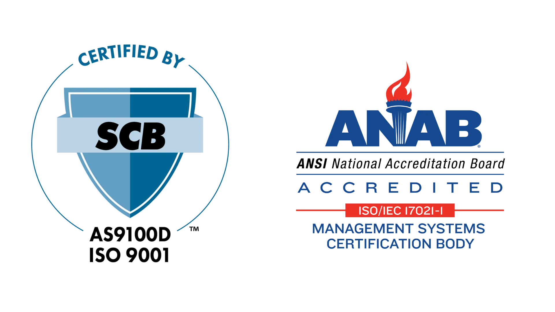 AS9100D and ISO 9001 Certified Manufacturer Logo